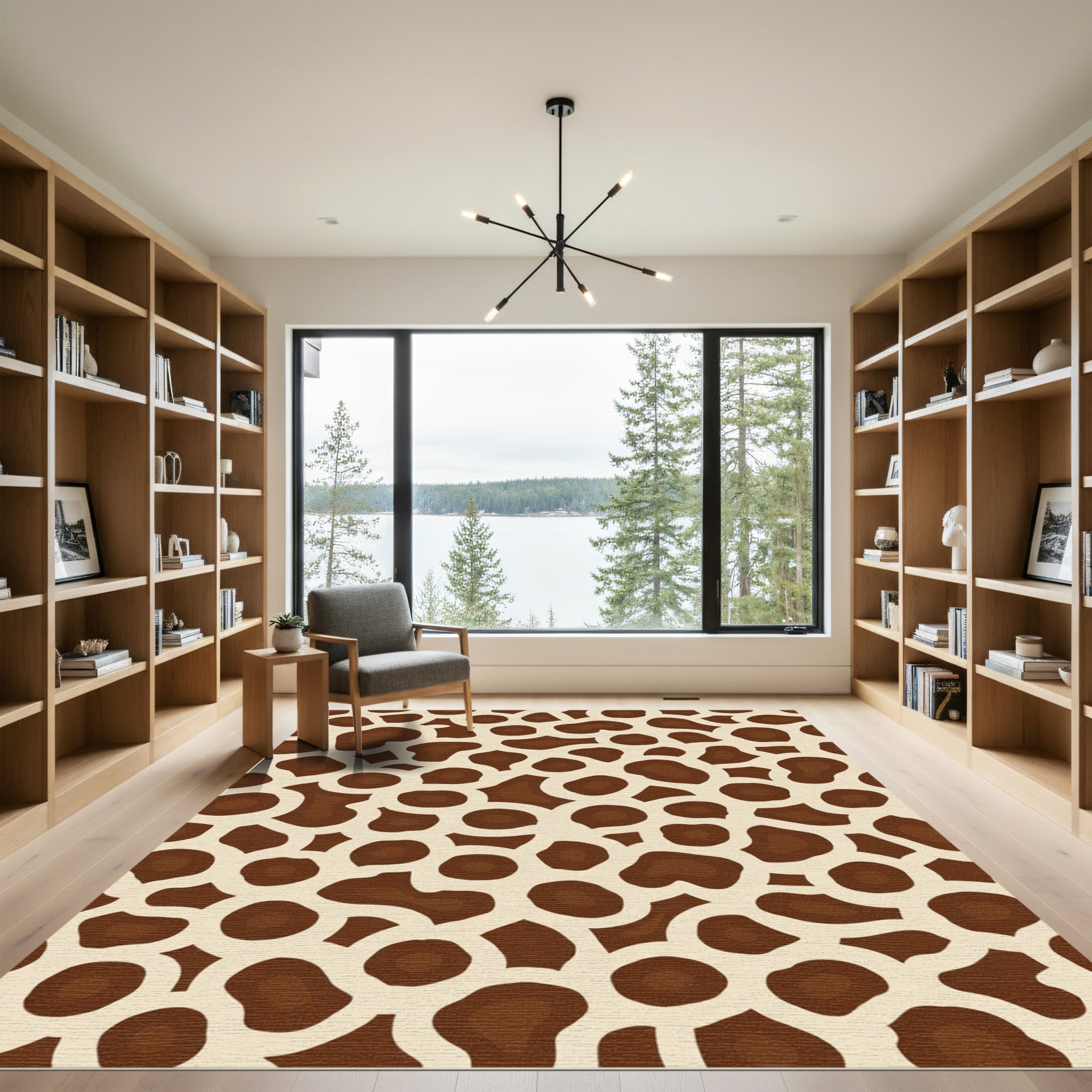 Brown Tan Organic Spotted Rug
