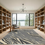 Monochromatic Flowing Swirl Rippled Rug