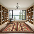 Rustic Earth Tones Tribal Stripe Rug