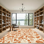 Terracotta Abstract Organic Cream Rug