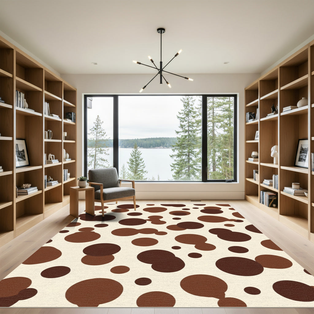 Brown and Cream Dalmatian Spots Rug