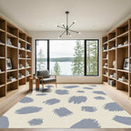 Abstract Gray Brush Stroke Composition Rug
