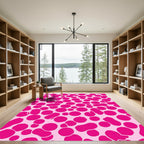Vibrant Pink Organic Spot Scatter Rug