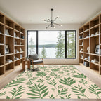 Forest Green Branch Overlay Rug