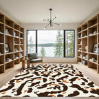 Brown Orange Abstract Organic Shapes Rug