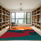Crimson Sunset Grove Landscape Rug