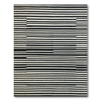 Abstract Black & White Stripe Modern Rug