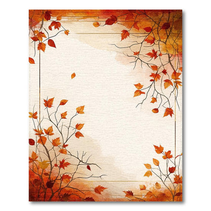 Autumn Leaf Branches Cozy Rug(Orange)