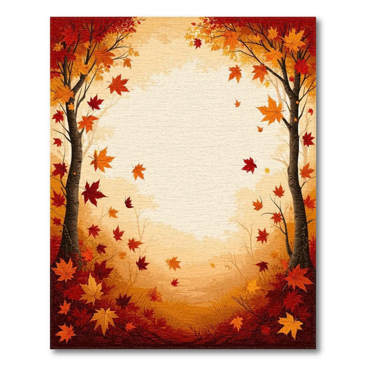 Autumn Leaves Warm Cozy Rug(Red)