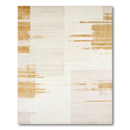 Beige Abstract Brushstroke Modern Rug(Gray)