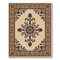 Beige Brown Ornate Elegant Rug(Beige)
