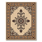 Beige Brown Ornate Elegant Rug(Beige)