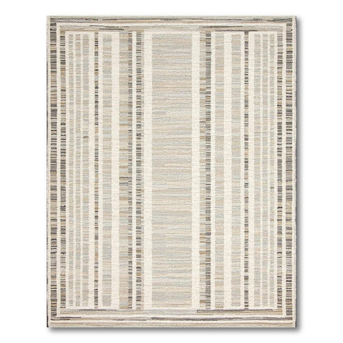 Beige Gray Stripe Serene Rug