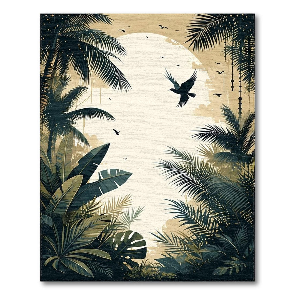 Beige Green Jungle Serene Rug(Beige)