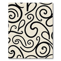 Beige Swirling Curves Elegant Rug