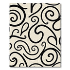 Beige Swirling Curves Elegant Rug