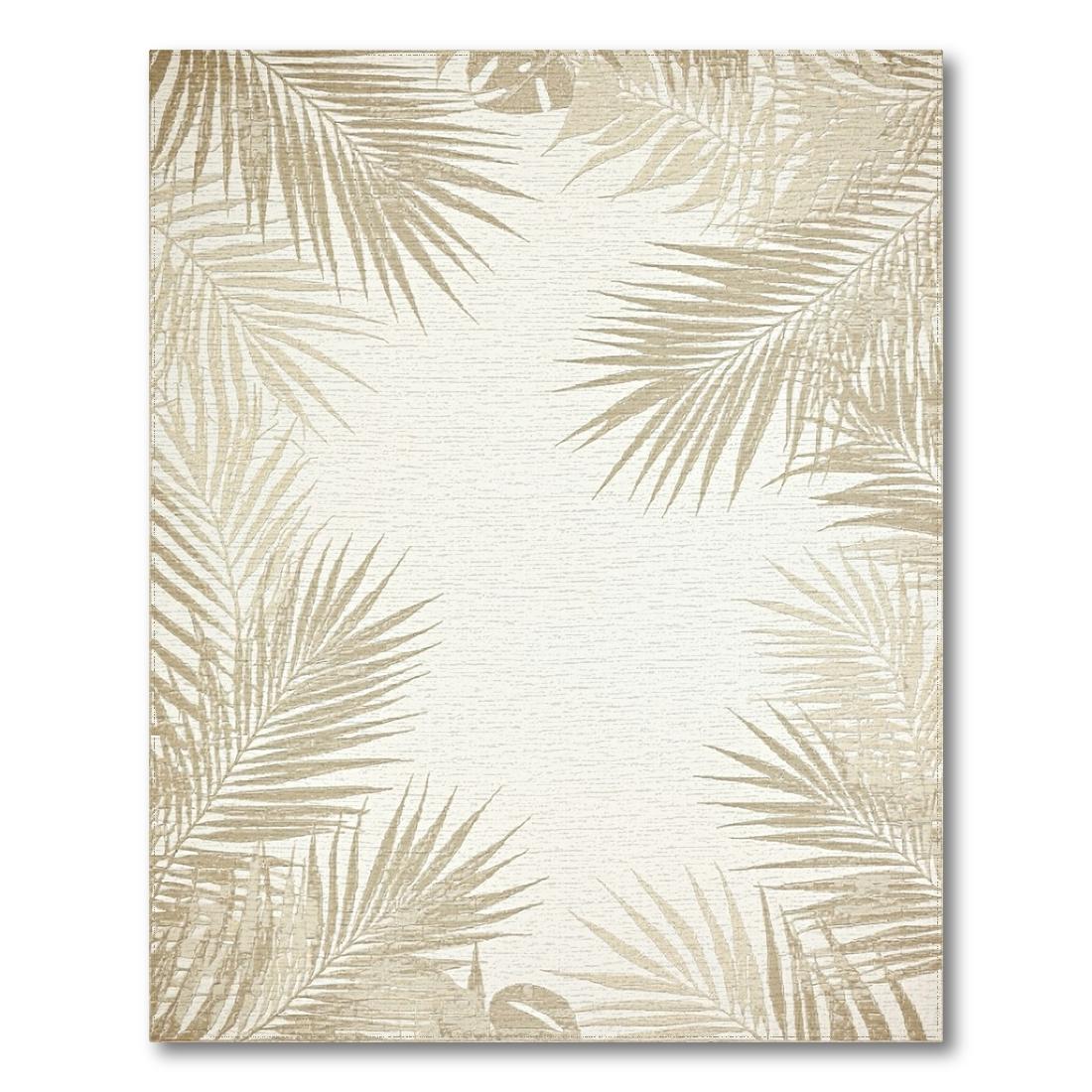Beige Tropical Leaf Serene Rug(Beige)