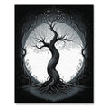 Black-and-white Twisted Tree Mystical Rug(Black)