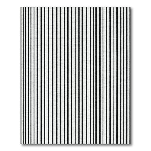 Black and White Vertical Stripes Modern Rug(Black)