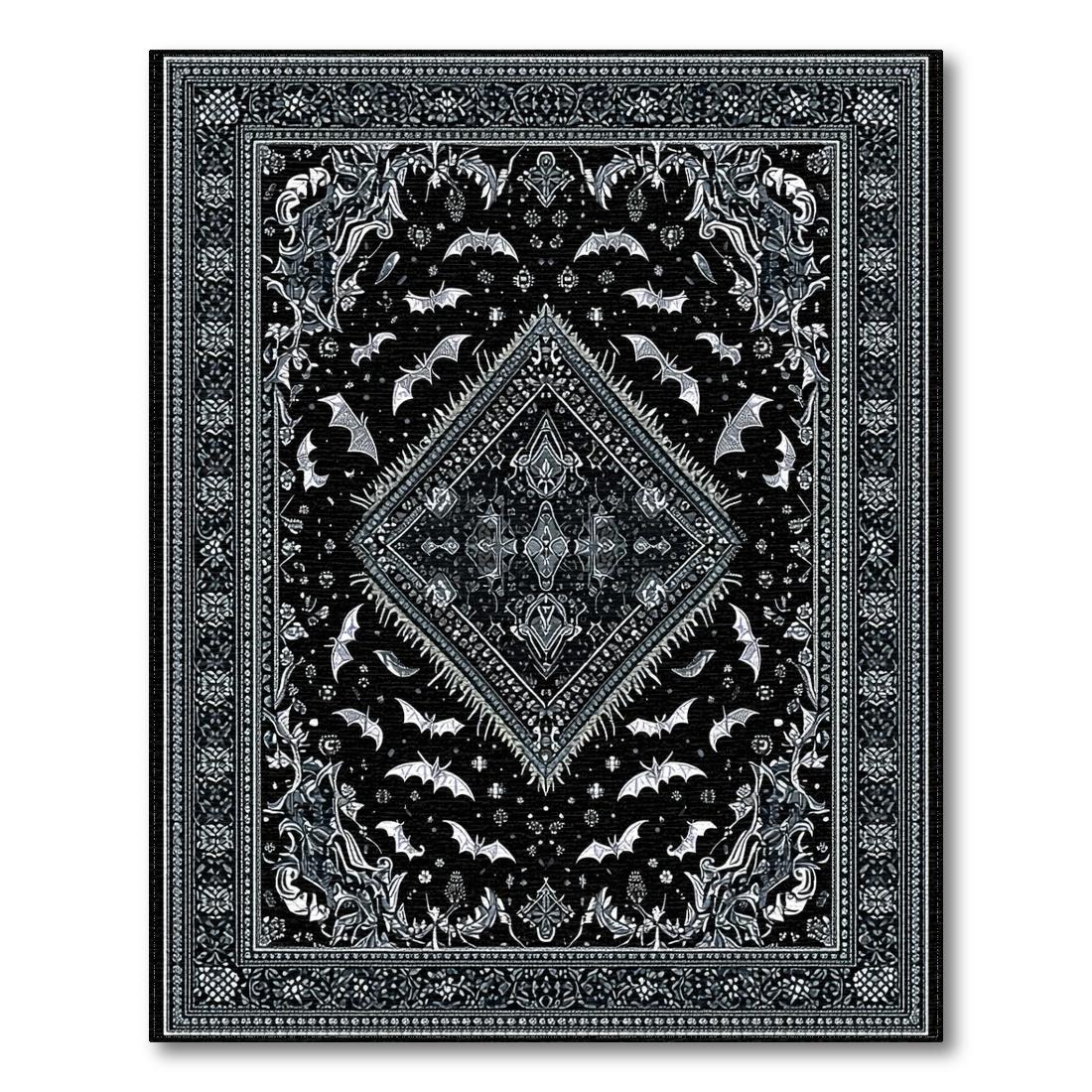 Black Bat-Intricate Mystical Rug(Black)