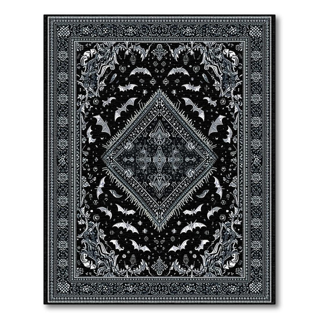 Black Bat-Intricate Mystical Rug(Black)