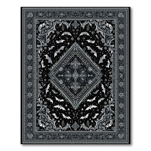 Black Bat-Intricate Mystical Rug(Black)