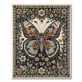 Black Butterfly Floral Whimsical Rug(Black)