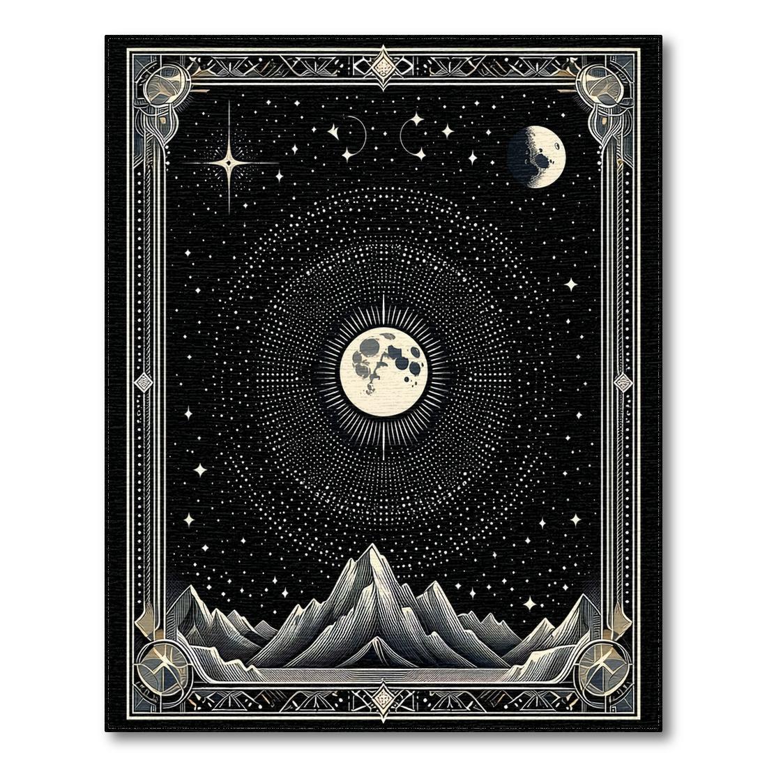 Black Celestial Mystical Rug(Black)