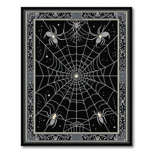 Black Eerie Spider Web Rug(Black)