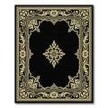 Black Gold Ornate Elegant Rug(Multi)