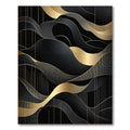 Black Gold Wave Pattern Luxurious Rug