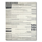 Black Gray Geometric Modern Rug(Black)