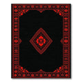 Black Red Ornate Mysterious Rug(Red)
