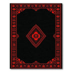 Black Red Ornate Mysterious Rug(Red)