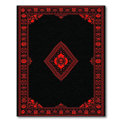 Black Red Ornate Mysterious Rug(Red)