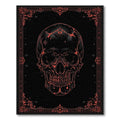 Black & Red Ornate Skull Moody Rug(Black)