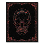 Black & Red Ornate Skull Moody Rug(Black)