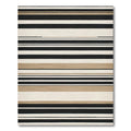 Black White Beige Striped Modern Rug