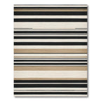 Black White Beige Striped Modern Rug