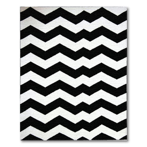 Black White Chevron Modern Rug