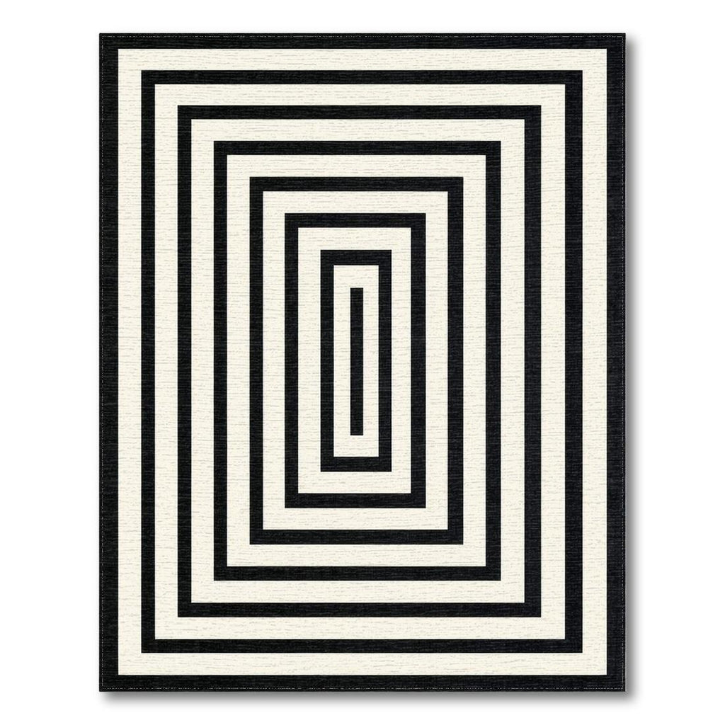 Black & White Concentric Minimalist Rug