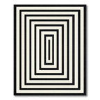 Black & White Concentric Minimalist Rug