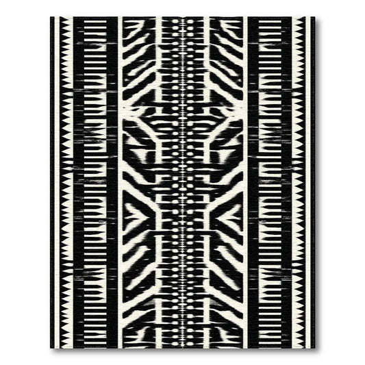 Black & White Geometric Bold Rug(Black)