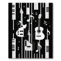 Black & White Music-Themed Vibrant Rug