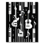Black & White Music-Themed Vibrant Rug