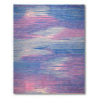 Blue Pink Flowing Striped Serene Rug