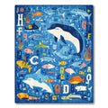 Blue Playful Ocean Life Rug(Blue)