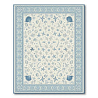 Blue Seashell-Starfish Coastal Rug(Blue)