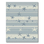 Blue Striped Starfish Coastal Rug(Blue)