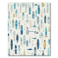 Blue Teal Surfboard Coastal Rug